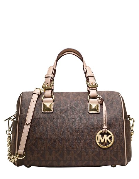 michael kors brown grayson bag|grey Michael Kors shoulder bag.